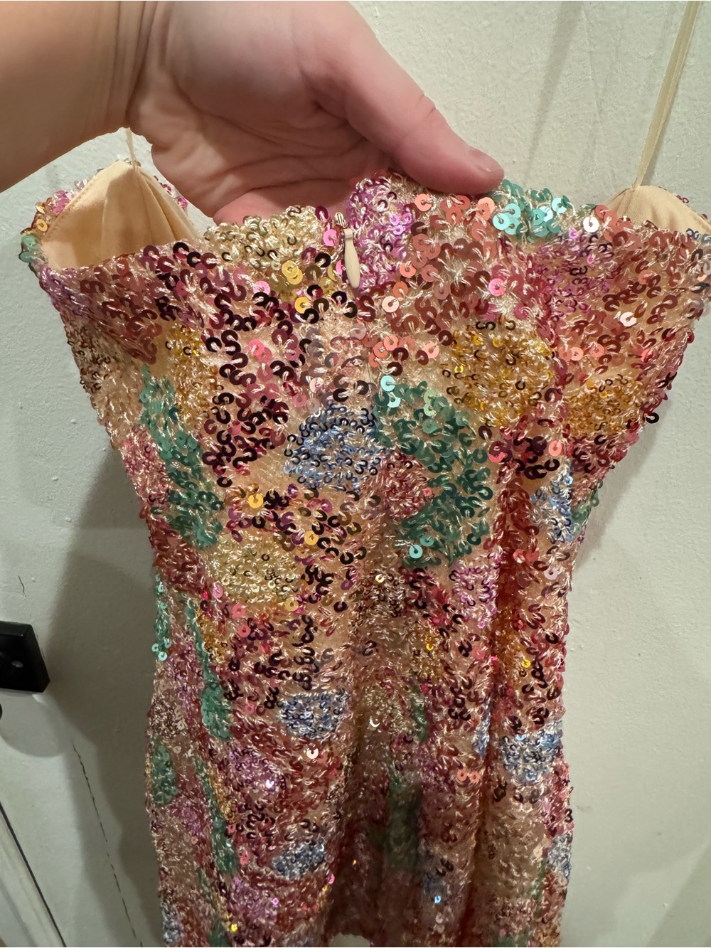 12th Tribe Strapless Multi-Color Sequin Mini Dress - Picture 9 of 11